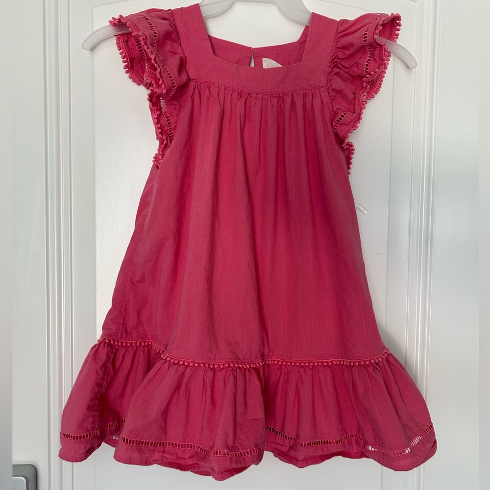 Pink Ruffled Kids Dress. Size 7